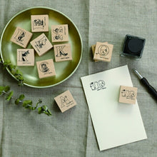 Load image into Gallery viewer, HIGHTIDE HIGHTIDE Stamp - Moomin Wood Stamp Alphabet ABC Stamp Pad Ink Cute Character Planner Illustration 6mm 5pcs 3pcs Reward Stamp Office Teacher Schedule Planner Planner Timekeeper: 4988342247412