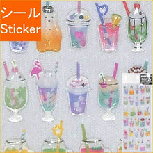 Load image into Gallery viewer, ACTIVE CORPORATION アクティブコーポレーション2 シール ・ 夏柄 ジュース 冷たい飲み物 ドロップシール シール帳 福袋 丸 おしゃれ アルバム デコレーション ハート 大量 ステッカー スマホ ごほうび 花 かわいい スケジュール帳 手帳のタイムキー :4990012815111