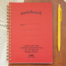 画像をギャラリービューアに読み込む, LIFE ライフ ノート B6 N191c B6ノート 赤 連絡帳 自由帳 方眼 横罫 a5 b5 b6 かわいい ノート スケジュール帳 手帳のタイムキーパー :4990168050589