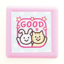 画像をギャラリービューアに読み込む, KODOMONOKAO こどものかお スタンプ ・ ミニポンスタンプ うさぎと猫 GOOD スタンプ台 インク かわいい キャラクター 手帳 イラスト 6mm 5個 3個 ごほうびスタンプ 事務 先生 スケジュール帳 手帳のタイムキーパー :4990212037924
