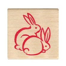 Load image into Gallery viewer, KODOMONOKAO こどものかお スタンプ ・ NYスタンプK うさぎ 寄り添い うさぎ 卯 ウサギ スケジュール帳 手帳のタイムキーパー :4990212046308