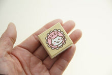 Load image into Gallery viewer, KODOMONOKAO Teacher Stamp - White Cat Hanamaru - Stamp Pad, Ink, Cute Character, Planner, Illustration, 6mm, 5 pieces, 3 pieces, Reward Stamp, Office, Teacher, Schedule Book, Planner Timekeeper: 4990212159077