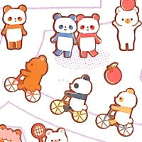Load image into Gallery viewer, KAMIO JAPAN カミオジャパン シール ・ PETIT MARKシール/パンダのおみせ パンダ 動物 アニマル スケジュール帳 手帳のタイムキーパー :4991277463161