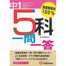 画像をギャラリービューアに読み込む, 中学1年 5科一問一答