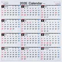 Load image into Gallery viewer, TAKAHASHI Takahashi Shoten 2026 January Start Calendar B2 E33 Eco Calendar Wall-hanging B2 Modified 2026 Business Simple Eco Schedule Book Timekeeper for Notebooks: 9784471825072