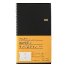 Load image into Gallery viewer, JMAM 日本能率協会マネジメントセンター 2026 1月始まり 手帳 A5 6411 ウィークリー NOLTY ノルティ リング スリム 1 黒 2026年 能率 ダイアリー シンプル ビジネス スケジュール帳 手帳のタイムキーパー :9784800530639