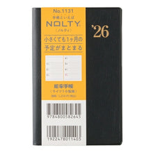 Load image into Gallery viewer, JMAM 日本能率協会マネジメントセンター 2026 1月始まり ・ B7 1131 ウィークリー NOLTY ノルティ 能率手帳 ライツ 1 小型版 黒 2026年 能率 ダイアリー シンプル ビジネス スケジュール帳 手帳のタイムキーパー :9784800548627