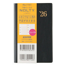 Load image into Gallery viewer, JMAM 日本能率協会マネジメントセンター 2026 1月始まり 手帳 B7 1141 ウィークリー NOLTY ノルティ 能率手帳 ライツ 2 小型版 黒 2026年 能率 ダイアリー シンプル ビジネス スケジュール帳 手帳のタイムキーパー :9784800540782