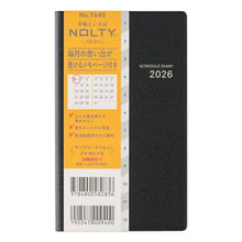 Load image into Gallery viewer, JMAM 日本能率協会マネジメントセンター 2026 1月始まり 手帳 A6 1640 NOLTY ノルティ マンスリー スリム-i アイダにメモ 日曜 ブラック 2026年 能率 ダイアリー シンプル スケジュール帳 手帳のタイムキーパー :9784800548818