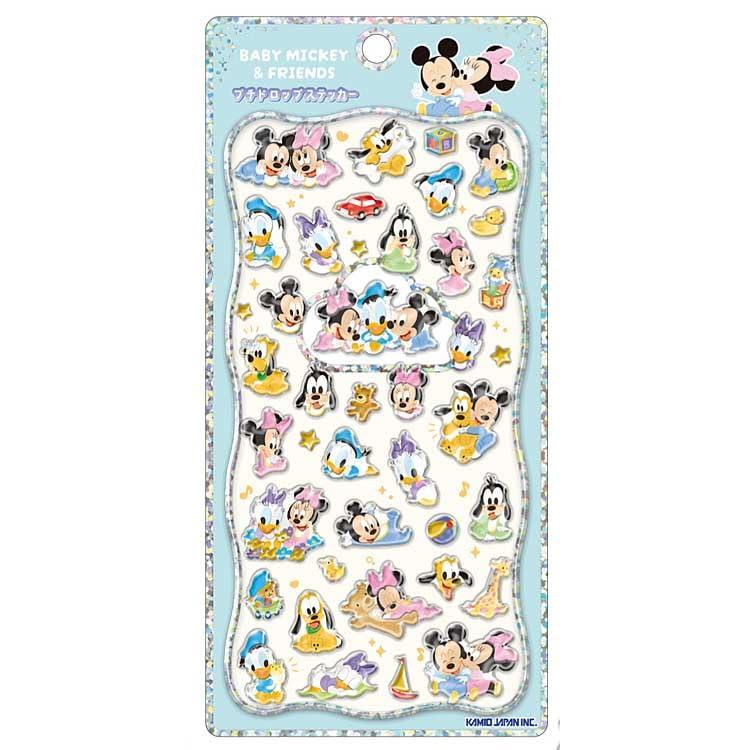 ディズニー プチドロップステッカー ディズニーベビー カミオジャパン 307026 / シール ステッカー ぷっくり 立体 ベビーミッキー ミニー ドナルド デイジー グーフィー プルート 赤ちゃん キャラクター グッズ 育児日記 アルバム 手帳 デコ スケジュール かわいい ギフト 出産祝い 4550433070263