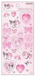 ＃サンスター文具 ビジューシール マイメロディ＆クロミ ピンク 4901770037110