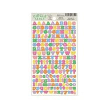 Load image into Gallery viewer, Circle Seal Basic Alphabet Alphabet &amp; Numbers 201 stickers ABC abc letters English colorful circle seal round cute pop learning name sticker :4510180237159
