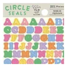 Load image into Gallery viewer, Circle Seal Basic Alphabet Alphabet &amp; Numbers 201 stickers ABC abc letters English colorful circle seal round cute pop learning name sticker :4510180237159
