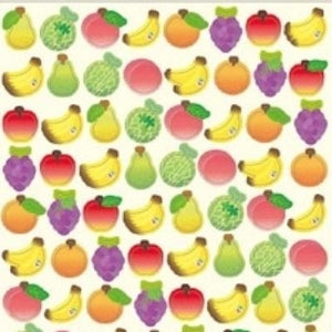 Circle Seal Basic Mixed Fruit 96 Stickers Fruit Apple Banana Grape Kiwi Colorful Cute Pop :4510180237197