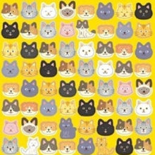 Load image into Gallery viewer, Round Stickers Basic Cat Face 104 stickers cat round face cute brown tabby calico black cat colorful :4510180237210
