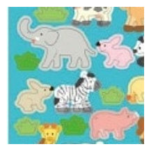 Load image into Gallery viewer, Circle Seals Basic Animal Designs 72 Stickers Animals Elephant Giraffe Lion Tiger Zebra Panda Monkey Hippo Round Cute :4510180237234

