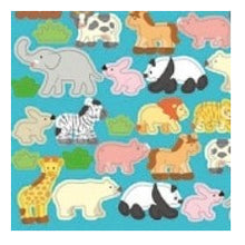 Load image into Gallery viewer, Circle Seals Basic Animal Designs 72 Stickers Animals Elephant Giraffe Lion Tiger Zebra Panda Monkey Hippo Round Cute :4510180237234
