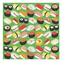 Load image into Gallery viewer, Circle Seals, Basic Sushi Design, 98 Stickers, Sushi, Nigiri, Gunkan, Maki, Ikura, Tuna, Salmon, Shrimp, Egg, Food, Cute, Pop, Reward, Round :4510180237296
