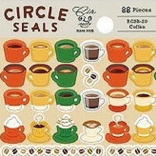 Load image into Gallery viewer, Circle Seal Basic Coffee Seal Latte Siphon Mill Cafe Latte Cafe Lover Retro Sticker :4510180237326
