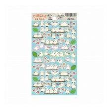 Circle Seal Basic Long-tailed Tit Seal Fluffy 96 Stickers Bird Fluffy Cute Small Bird Northern Country Snow Healing Natural Round :4510180237333