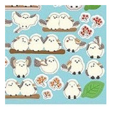 Circle Seal Basic Long-tailed Tit Seal Fluffy 96 Stickers Bird Fluffy Cute Small Bird Northern Country Snow Healing Natural Round :4510180237333