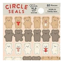 Load image into Gallery viewer, Circle Seals Basic Teddy Bear - Lots of Bears, 80 Stickers. Stickers, Bears, Cute, Natural Colors, Simple, Reward Stickers: 4510180237357
