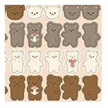 ＃サークルシール ベーシック テディベア : くまさんいっぱい 80枚入り シール くま クマ かわいい ナチュラルカラー シンプル ごほうびシール : リュリュ : Circle seal basic teddy bear : 4510180237357 :4510180237357
