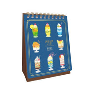 RYURYU 2024 January Start Calendar A6 ADERIA RETRO Desk Calendar Belluna ADERIA RETRO Glass Pen Set Schedule Book - Planner Timekeeper: 4510180570300