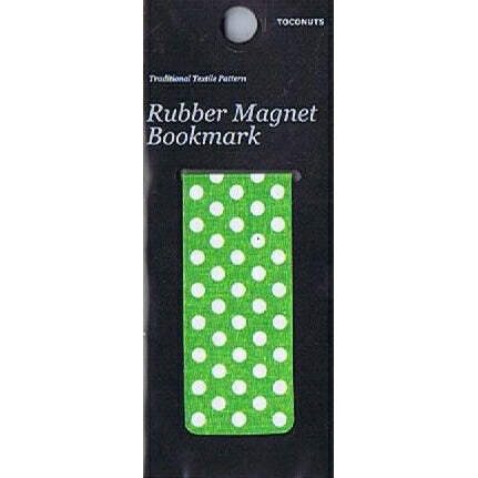 TOCONUTS Rubber Magnet Bookmark I Dot Green Bookmark Marker Magnet Cute Soft Bookmark Schedule Book Timekeeper :4512367311409