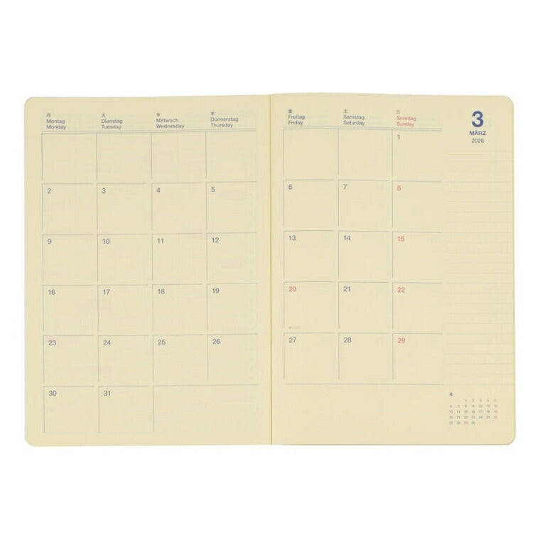 【セット購入で送料無料】 DELFONICS ﾃﾞﾙﾌｫﾆｯｸｽ 2026 3月始まり (2026年4月始まり) 手帳 月間式(ﾌﾞﾛｯｸ) A5 ﾛﾙﾊﾞｰﾝ ﾉｰﾄﾀﾞｲｱﾘｰ 無地 ｽｺﾗ ｸﾘｱ 薄い 軽い ﾎﾁｷｽ綴じ ｼﾝﾌﾟﾙ 大人かわいい  ｽｹｼﾞｭｰﾙ帳 手帳 :4516085290350