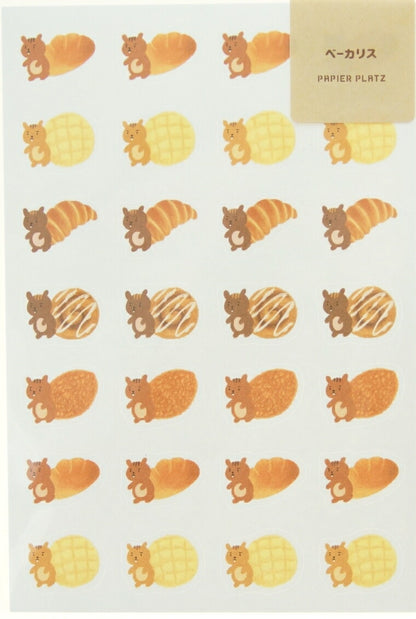 PAPIER PLATZ ﾊﾟﾋﾟｱﾌﾟﾗｯﾂ ｼｰﾙ ･ AOYOSHIｼｰﾙ たべもの×いきもの ﾍﾞｰｶﾘｽ ｼｰﾙ帳 福袋 丸 おしゃれ ｱﾙﾊﾞﾑ ﾃﾞｺﾚｰｼｮﾝ ﾊｰﾄ 大量 ｽﾃｯｶｰ ｽﾏﾎ ごほうび 花 かわいい ｽｹｼﾞｭｰﾙ帳 手帳のﾀｲﾑｷｰﾊﾟｰ :4520491550076