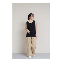 Load image into Gallery viewer, ｺｯﾄﾝﾜｯﾌﾙﾀﾝｸﾄｯﾌﾟ  ﾌﾞﾗｯｸ L ｻｲｽﾞ シンプル インナー 涼しい :4528653721029
