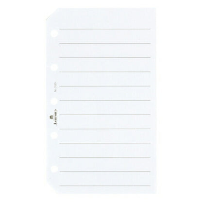 ASHFORD System Diary Refill Micro 5 (5 holes) Color Memo Refill with Slit 8mm Ruled White MICRO5 6 holes M5 Pocket Season Game Ring Genuine Leather Schedule Book Timekeeper :4535036714196