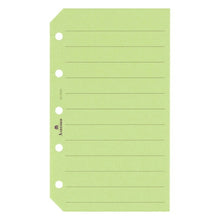 Load image into Gallery viewer, ASHFORD System Techo Refill Micro 5 (5 holes) Color Memo Leaf with Slit 8mm Ruled Green MICRO5 6-hole M5 Pocket Season Game Ring Genuine Leather Schedule Book Techo no Timekeeper :4535036714219
