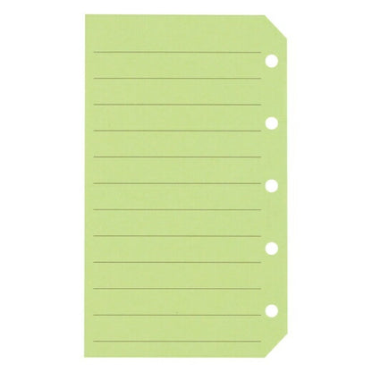 ASHFORD System Techo Refill Micro 5 (5 holes) Color Memo Leaf with Slit 8mm Ruled Green MICRO5 6-hole M5 Pocket Season Game Ring Genuine Leather Schedule Book Techo no Timekeeper :4535036714219