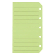 Load image into Gallery viewer, ASHFORD System Techo Refill Micro 5 (5 holes) Color Memo Leaf with Slit 8mm Ruled Green MICRO5 6-hole M5 Pocket Season Game Ring Genuine Leather Schedule Book Techo no Timekeeper :4535036714219
