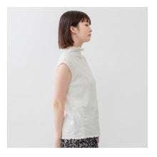 Load image into Gallery viewer, ﾎﾞﾄﾙﾈｯｸｼｱｰﾌﾟﾙｵｰﾊﾞｰ ｱｲﾎﾞﾘｰ ノースリーブ タートルネック フリル トップス インナー シンプル体型カバー :4539892143527
