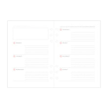 Load image into Gallery viewer, MARKS System Techo Refill A5 (6-hole) Refill Undated Diary A5 Bullet Journal Life Log Notebook Accessories Refill Schedule Planner Timekeeper for Techo :4550045003352
