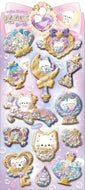 ＃キラシャカジュエリーシール ナイトミャウ クーリア シール ねこ 白猫 シャカシャカ スパンコール 金箔 マーメイド 人魚 シェル 立体 3D デコ Q-LIA :4550391012084