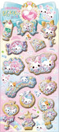 ＃キラシャカ ジュエリーシール キャンディツインズ クーリア シール うさぎ ねこ パンダ シャカシャカ スパンコール 金箔 ゆめかわ 3D デコ Q-LIA :4550391012091
