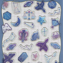 Load image into Gallery viewer, KAMIO JAPAN Kamio Japan Seal, Nuance Glass Seal, Constellation, Seal Book, Lucky Bag, Round, Stylish, Album, Decoration, Heart, Bulk, Sticker, Smartphone, Reward, Flower, Cute, Schedule Book, Notebook Timekeeper: 4550432074354

