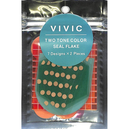 ＃シールフレーク ＃PMVIVICｼｰﾙﾌﾚｰｸ/ｵﾚﾝｼﾞﾐﾝﾄ VIVIC ツートーンカラーフレークシール／グラフィックポップ柄 --- カミオジャパン(Kamiojapan) VIVIC[フレークシール]シールフレーク/オレンジxミント : seal fla : seal flakes PMVIVIC seal flake :4550432128293