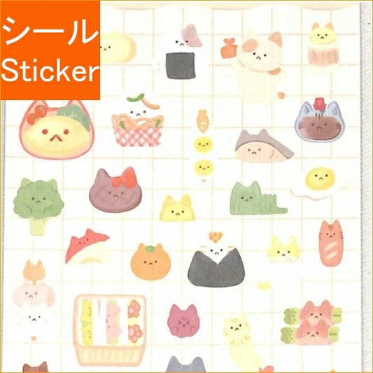 KAMIO JAPAN ｶﾐｵｼﾞｬﾊﾟﾝ ｼｰﾙ ･ PMぐｰぐｰやむやむしｰる ﾈｺ　ねこ  ｽｹｼﾞｭｰﾙ帳 手帳のﾀｲﾑｷｰﾊﾟｰ　おにぎり　お弁当　ﾋﾟｸﾆｯｸ　たこｳｨﾝﾅｰ　たまご　ｻｹ　ｴﾋﾞﾌﾗｲ　ｵﾑﾗｲｽ :4550432140813