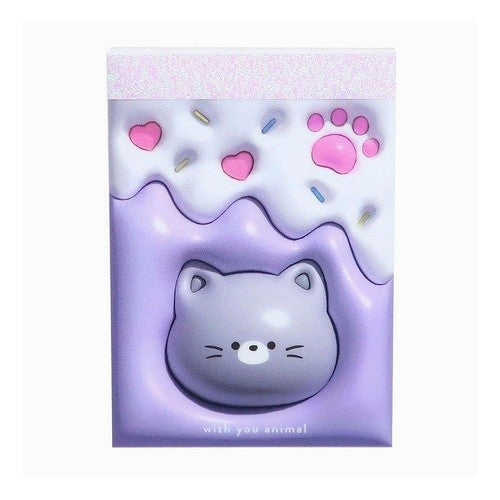 ＃Ｔ－ＷＩＴＨ　ＹＯＵ　ＡＮＩＭＡＬミニメモ／クリームねこ カミオジャパン :4550432148437