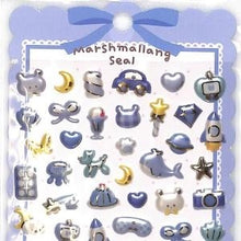 画像をギャラリービューアに読み込む, ＃PMMARSHMALLANG ｼｰﾙ あおいろ ましゅまろ 宇宙柄 パフェ ロケット クラゲ くま リボン カメラ デコレーション ぷっくりシール カミオジャパン :4550432237612
