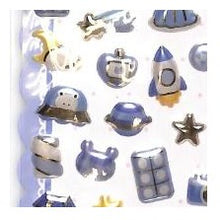画像をギャラリービューアに読み込む, ＃PMMARSHMALLANG ｼｰﾙ あおいろ ましゅまろ 宇宙柄 パフェ ロケット クラゲ くま リボン カメラ デコレーション ぷっくりシール カミオジャパン :4550432237612

