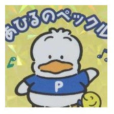 ＃PM ｻﾝﾘｵ ｺﾚｷﾗｽﾃｯｶｰ あひるのﾍﾟｯｸﾙ キラキラ ホログラム 音符 黄色 青いシャツ デコレーション 文房具 手帳用 プレゼント用 かわいい キャラクターグッズ カミオジャパン :4550432240629