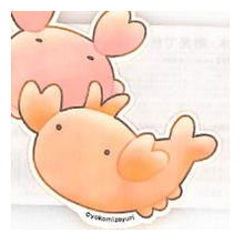 Load image into Gallery viewer, ﾅﾝﾃﾞﾓｲｷﾓﾉｽﾃｯｶｰ ｶﾆ ｴﾋﾞ ヨコミゾユリ かわいい ゆるキャラ 防水 耐光 ピンク オレンジ :4550432241220
