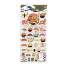画像をギャラリービューアに読み込む, ＃PMにほんのしｰる極/SUSHI 和風寿司シール 極みシリーズ にぎりと海鮮盛り合わせステッカー 日本製 カミオジャパン :4550432253582
