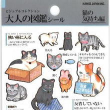 Load image into Gallery viewer, PM 大人の図鑑ｼｰﾙ 猫の気持ち 猫 シール ステッカー 図鑑風 かわいい 猫あるある 黒猫 茶トラ :4550432263185
